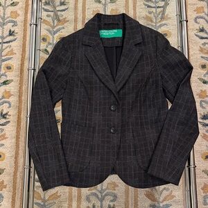 United Colors of Benetton Dark Checkered Women's Blazer